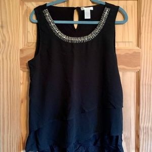 Design History Black Tank Top Blouse XL